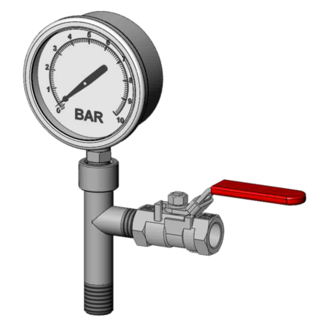 5189369137 BFOS Pressure gauge and vent valve kit 0 - 10 bar