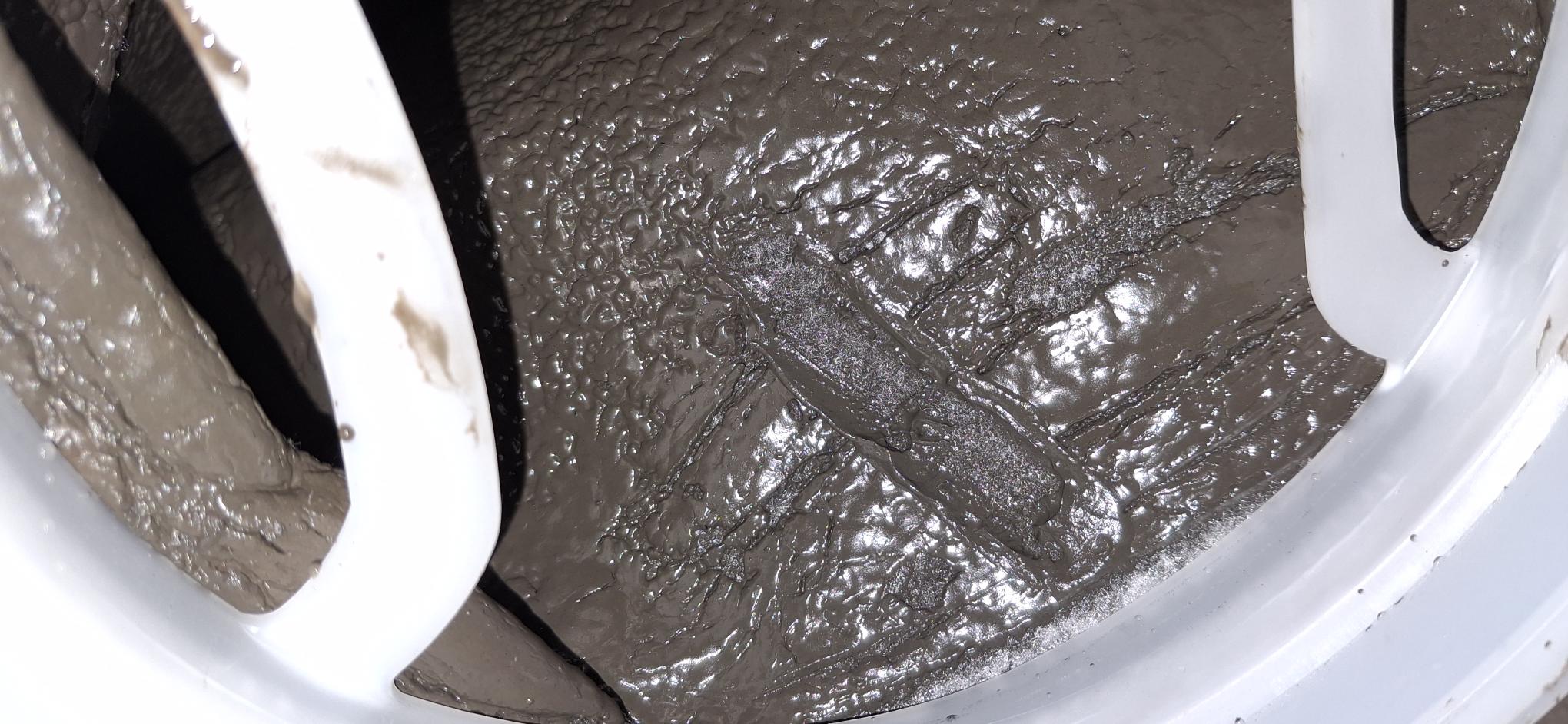 CLARIBag used felt type filter bag with a large concentration of dirt deposited inside the filter bag. 