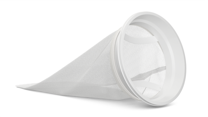 CB-NM10001WN-FB Filter Bag, Size 1 (7" x 16") Filter Bag, 1000 micron,  Nylon monofilament mesh, Universal W Collar, individually wrapped, suitable for industrial and food use, stitched seams