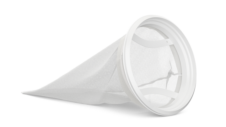 CB-NM1252HN-FB Filter Bag, Size 2 (7" x 32") Filter Bag, 125 micron, Nylon monofilament mesh, Eaton/Gaff type H Collar, individually wrapped, suitable for industrial and food use, stitched seams