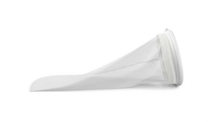 CB-NM2002HN-FB Filter Bag, Size 2 (7" x 32") Filter Bag, 200 micron, Nylon monofilament mesh, Eaton/Gaff type H Collar, individually wrapped, suitable for industrial and food use, stitched seams