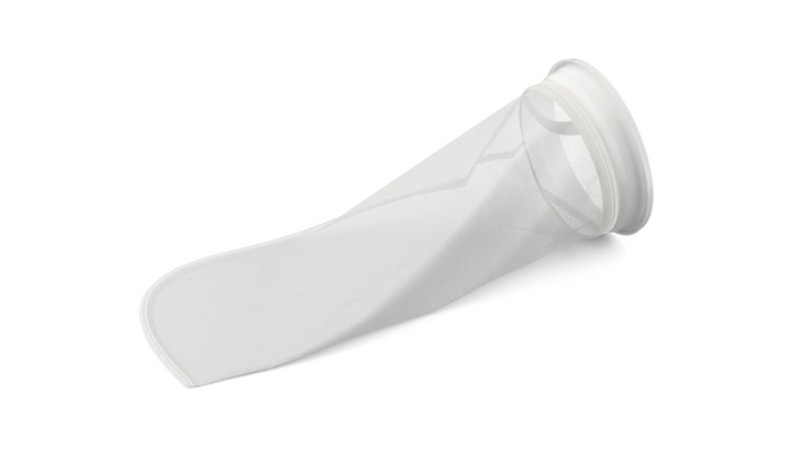 CB-NM4002WN-FB Filter Bag, Size 2 (7" x 32") Filter Bag, 400 micron,  Nylon monofilament mesh, Universal W Collar, individually wrapped, suitable for industrial and food use, stitched seams